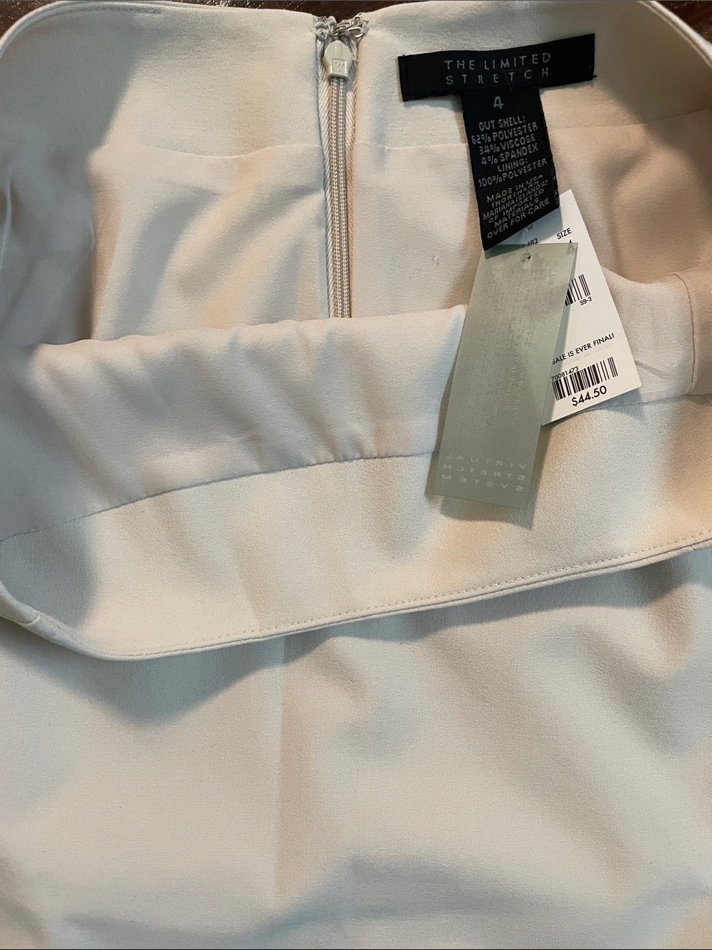 The Limited Cream Pencil Skirt with Side Slit - Picture 3 of 7